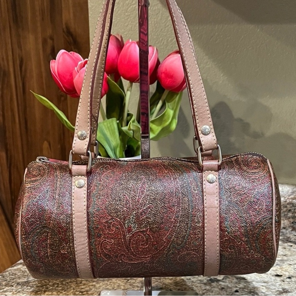 Etro EUC Mini Paisley Papillion Barrel Bag